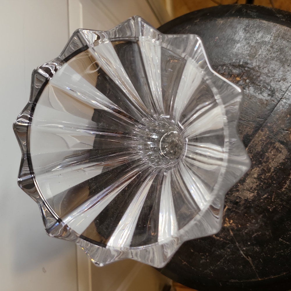 Riedel Tyrol Crystal Fluted Heavy Vase 7" Germany - Picture 2 of 8